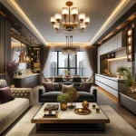 A luxurious and functional 4 BHK apartment interior design in Mumbai, featuring stylish living spaces, elegant decor, and smart design solutions.