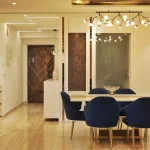 Luxurious 3BHK interior blending Arabic, Modern, and European styles with elegant decor and warm tones.