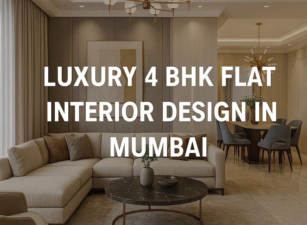 Modern luxury 4 BHK flat entrance and living room with marble flooring, velvet sofas, chandelier, and wall paneling in Mumbai apartment.