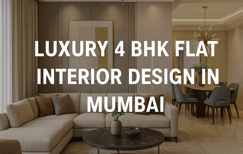 Modern luxury 4 BHK flat entrance and living room with marble flooring, velvet sofas, chandelier, and wall paneling in Mumbai apartment.