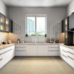 Modern kitchen design 2026 with neutral tones, smart storage, elegant lighting, and minimalist layout