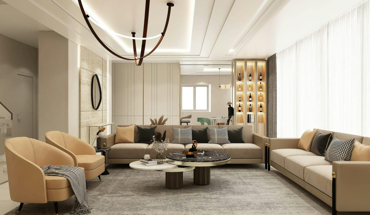 Luxurious 4 BHK home interior in Andheri Mumbai with modern living room and designer finishes