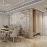 Timeless luxury living room designed by expert interior designers in Andheri, Mumbai with classic-modern fusion elements.