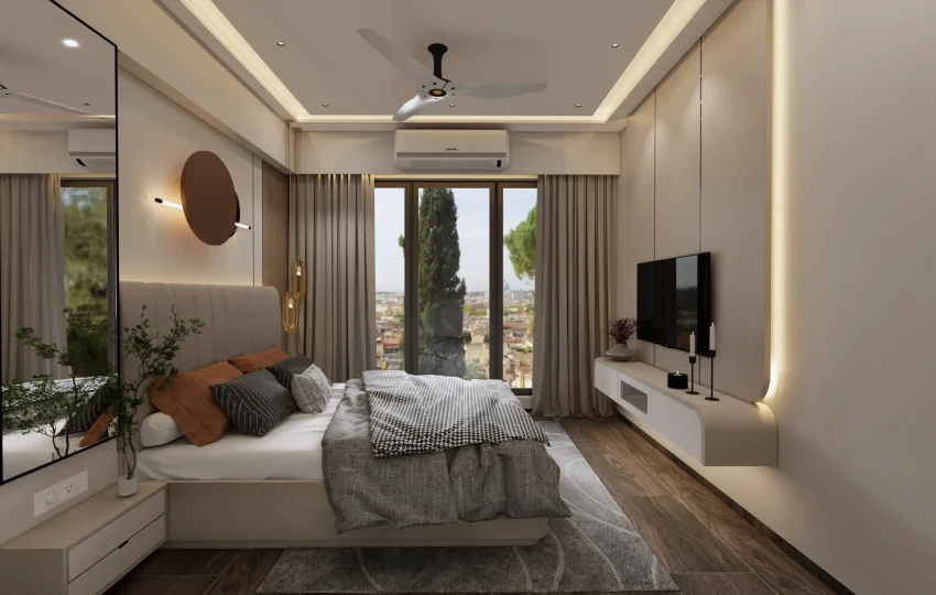 European-inspired modern bedroom interior design in Andheri West, Mumbai – 2025