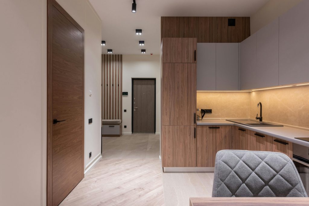 residential interior design of a modern Mumbai apartment with space-saving furniture and contemporary décor