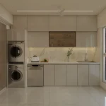 Luxury 4 BHK kitchen interior design in Andheri East, Mumbai, with a modular layout and premium finishes.