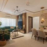 living room interior design in Andheri East, Mumbai with modern furniture, premium finishes, and elegant lighting.