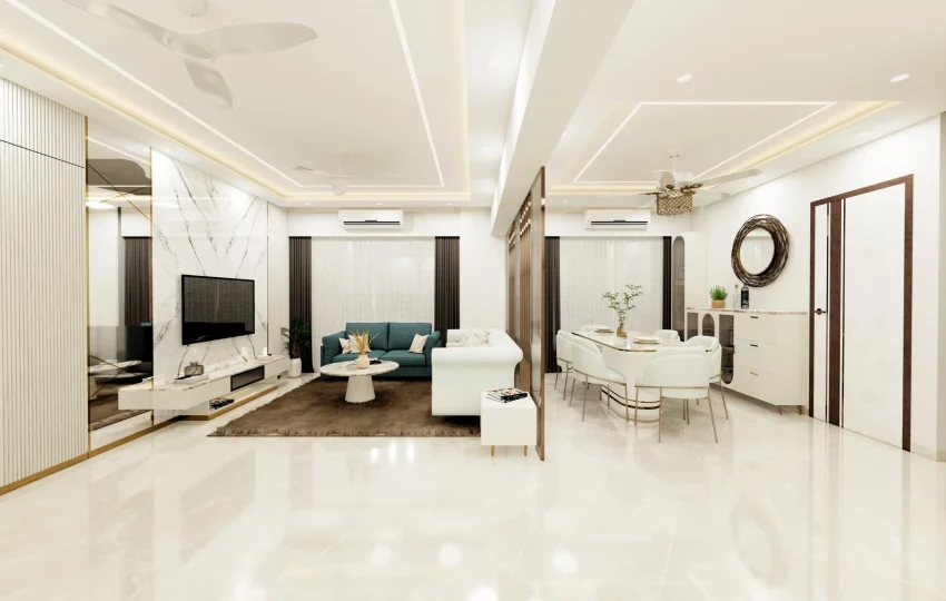 Vastu Shastra Interior Design Ideas for a Harmonious Home in 2025 1 Modern 4 BHK living room interior in Andheri East Mumbai designed as per Vastu Shastra principles with balanced layout and elegant décor, 2026